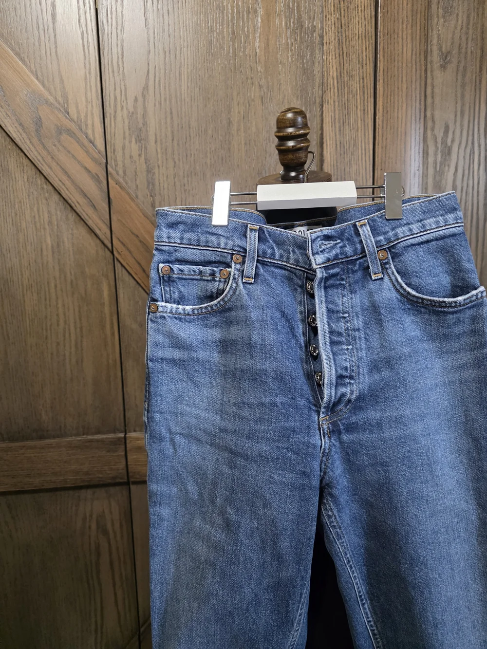 Agolde Women’s Skinny Jeans Medium Blue Wash - Picture 2 of 4